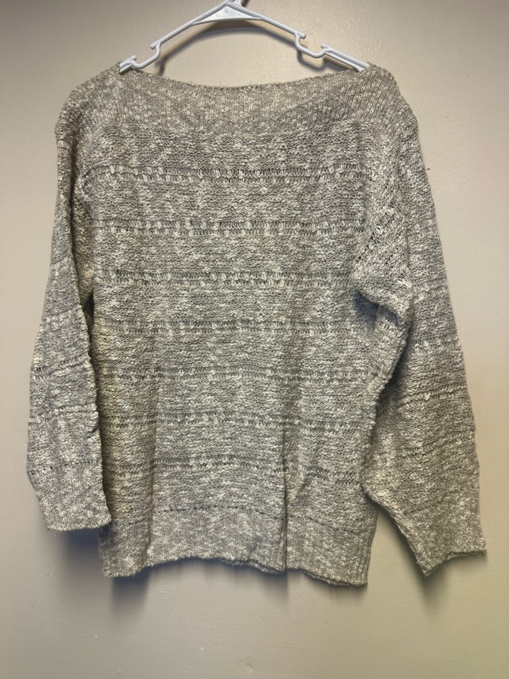 Diane Von Furstenberg Marled Light Gray Crewneck Sweater‎
